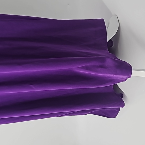 AS Purple Silky Halter Neck Teardrop Front&Back Drapey Long Flowy Midi Dress - Picture 6 of 10
